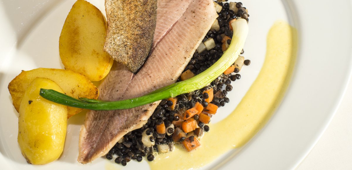 Fischgericht im Restaurant Sonne in Kirchzarten